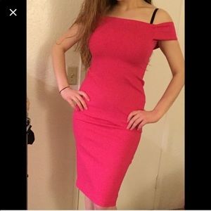 Zara pink off shoulder bandage bodycon dress S 2 4